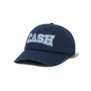 Cash Only Campus 6 Panel Cap Washed Navy, cotton twill pet met custom dye distress wash en direct embroidery op voor- en achterkant, one size, verkrijgbaar bij Revert 95 Haarlem