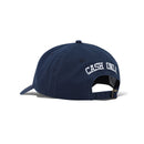 Cash Only Campus 6 Panel Cap Washed Navy, cotton twill pet met custom dye distress wash en direct embroidery op voor- en achterkant, one size, verkrijgbaar bij Revert 95 Haarlem