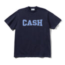 Cash Only Campus Tee Washed Navy, heavyweight t-shirt van 100% cotton 6.5oz met enzyme wash en screen print op de voorkant, maten S-3XL, verkrijgbaar bij Revert 95 Haarlem
