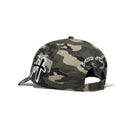 Cash Only Cash 6 Panel Cap, cotton twill pet met geborduurde graphic op voor- zij- en achterkant, verstelbare sluiting, verkrijgbaar in Sky en Camo, one size, verkrijgbaar bij Revert 95 Haarlem