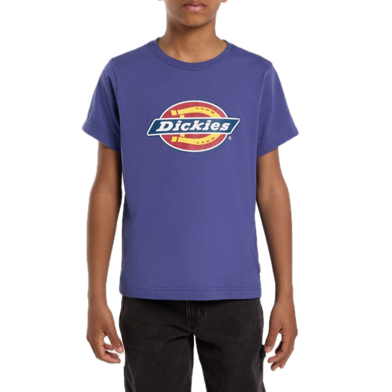 Dickies Youth Logo Tee Skipper Blue – kinder T-shirt in blauwe kleur met regular fit en groot Dickies-logo op de borst