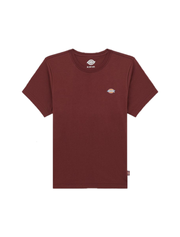 Dickies Youth Mapleton Tee Andorra – bordeauxrood kinder-T-shirt van katoen met regular fit en subtiel Dickies-logo op de borst