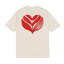 Magenta Skateboards Love Tee in Natural, 100% katoen regular fit T-shirt met Love graphic van Soy Panday in warme gebroken witte Natural kleur onderdeel van de Magenta Love lijn, verkrijgbaar bij Revert 95 Haarlem