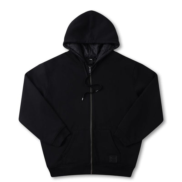 Former Crux Lined Zip Hood Black – premium lined zip hoodie met subtiele branding
