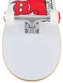 Toy Machine Devil Cat White Complete skateboard 8.0 inch, traditional maple popsicle complete met silver Ruckus trucks witte Toy Machine 52mm wielen Pig lagers Devil Cat Daniel Johnston graphic in white colorway volledig gemonteerd, verkrijgbaar bij Revert 95 Haarlem