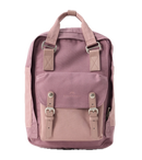 Doughnut Macaroon Earth Plum Series Backpack in Red Beans, 16 liter dagrugzak van waterafstotende nylon met lederen details en laptopvak tot 14 inch, verkrijgbaar bij Revert 95 Haarlem
