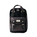 Doughnut Macaroon Euro II Series Backpack in Black Ground, 16 liter dagrugzak met tweekleurig design, zilveren hardware en lederen gespen, verkrijgbaar bij Revert 95 Haarlem