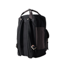 Doughnut Macaroon Euro II Series Backpack in Black Ground, 16 liter dagrugzak met tweekleurig design, zilveren hardware en lederen gespen, verkrijgbaar bij Revert 95 Haarlem
