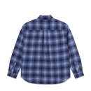 Polar Skate Co Mitchell LS Shirt Shadow Check – longsleeve overshirt van katoenmix met zwart-grijze ruitprint en borstzak met Polar-label.