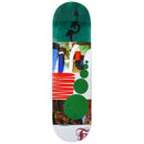 Quasi Skateboards Exposition skateboard deck 8.625 inch, team model 7-laags maple Q75 shape gemaakt bij BBS 33 inch lang wheelbase 14.75 inch met teal stained wood-grain bottom veneer, verkrijgbaar bij Revert 95 Haarlem