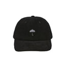 Hélas Classic Corduroy Cap Black – zwarte 6-panel corduroy cap met geborduurd Hélas-logo