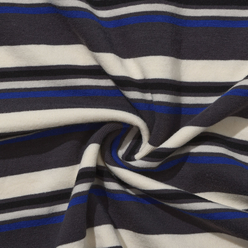 Hélas Rayo Tee Grey Stripe – katoenen T-shirt met grijs gestreept design en subtiel Hélas-logo