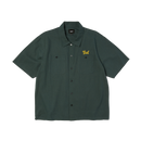 HUF Fantasies SS Work Shirt in Marine met "I Dream of Fantasies" backprint, vrouwenportret in doornenkrans en goudkleurige sterren, verkrijgbaar bij Revert 95 Haarlem