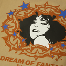 HUF Fantasies SS Work Shirt in Tan met "I Dream of Fantasies" backprint, vrouwenportret in doornenkrans en goudkleurige sterren, verkrijgbaar bij Revert 95 Haarlem