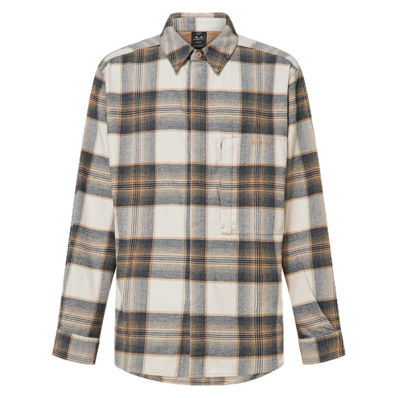 Oakley Plaid LS Shirt – geruit katoenen overhemd met zip pocket en mat geborduurd Oakley Bark-logo