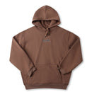 Former Proscription Hood Choc – heavyweight hoodie met Proscription embroidery in Choc kleur