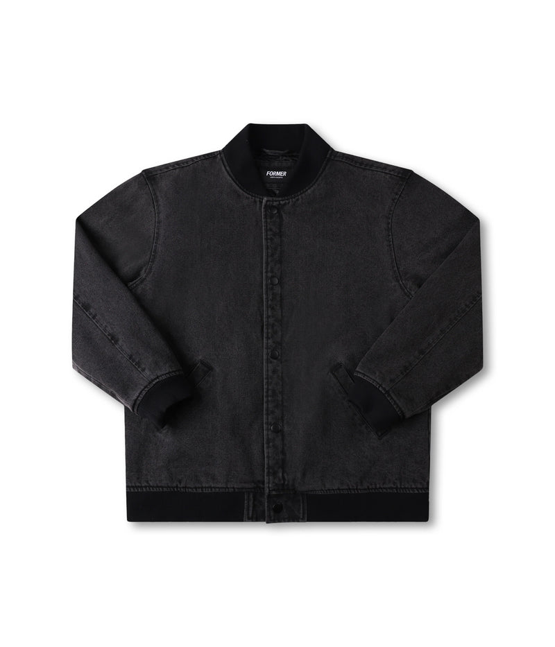 Former AG Denim Varsity Jacket Black