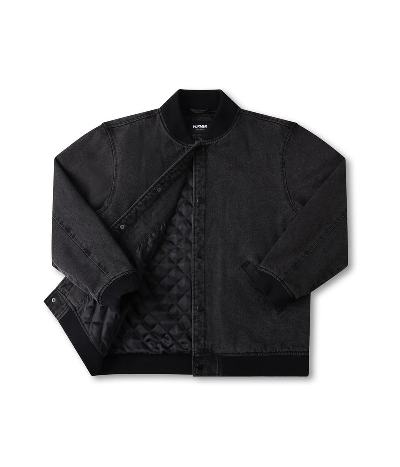 Former AG Denim Varsity Jacket Black