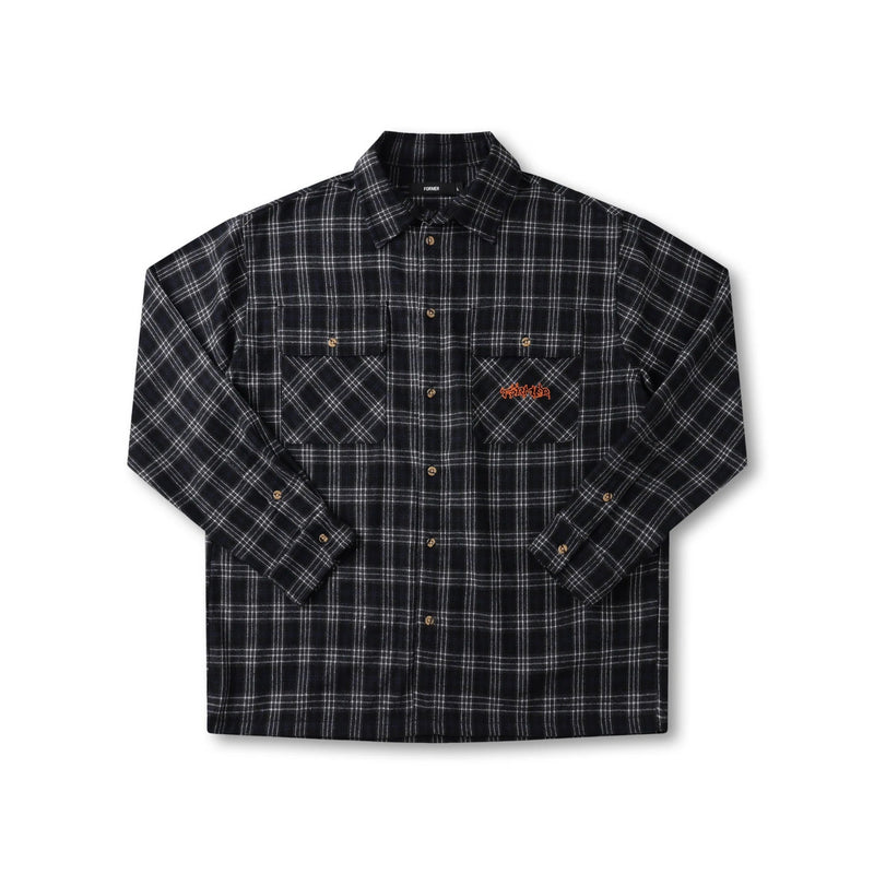 Former Vivian Flannel LS Shirt Black – premium zwart flannel shirt met relaxed fit