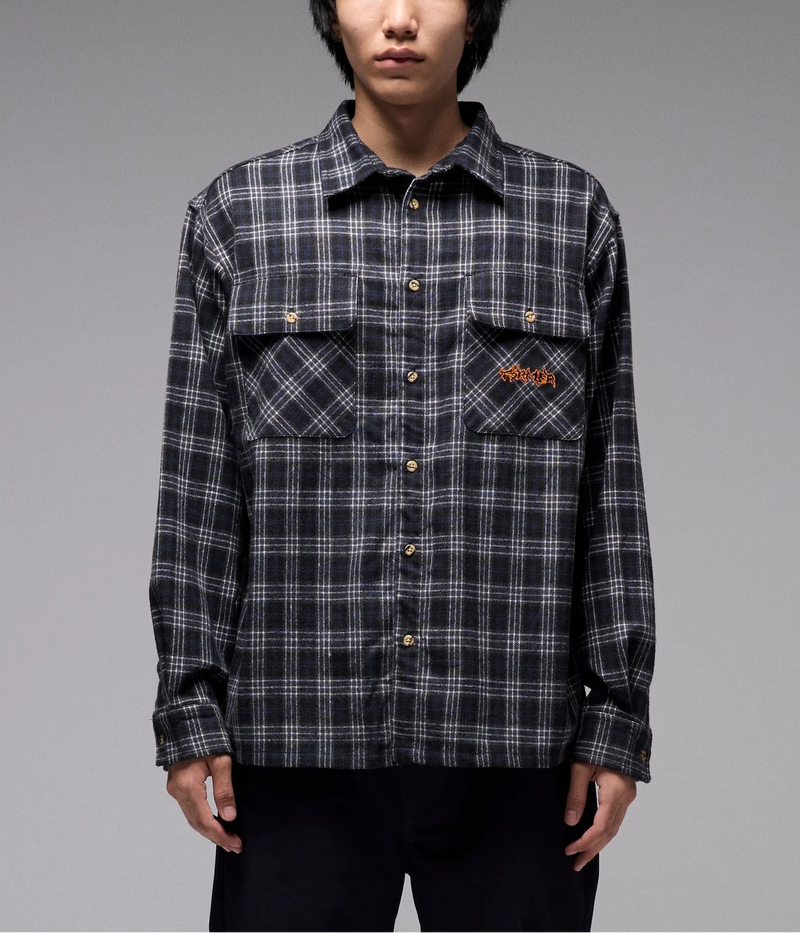 Former Vivian Flannel LS Shirt Black – premium zwart flannel shirt met relaxed fit