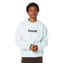 HUF Arch Appliqué Crewneck Heather Grey sweater met geborduurd HUF-logo