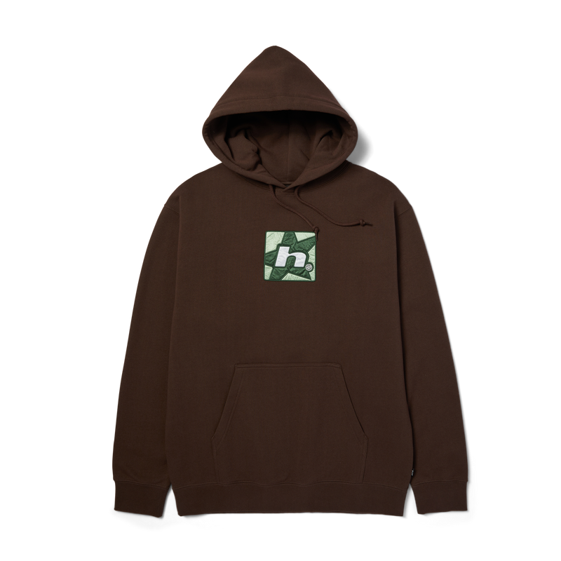 HUF H Star P/O Hoodie zwart fleece hoodie met H-logo en sterprint