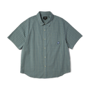 HUF H Star SS Plaid Shirt in Marine met yarn dyed micro plaid patroon, H Star borstzakje en HUF gegraveerde knoppen, verkrijgbaar bij Revert 95 Haarlem