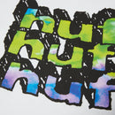 HUF Hand Stacked T-Shirt in White, heavyweight 100% cotton short sleeve regular fit tee met printed Hand Stacked artwork op linker borst en rug en HUF woven label interior neck in witte colorway, verkrijgbaar bij Revert 95 Haarlem