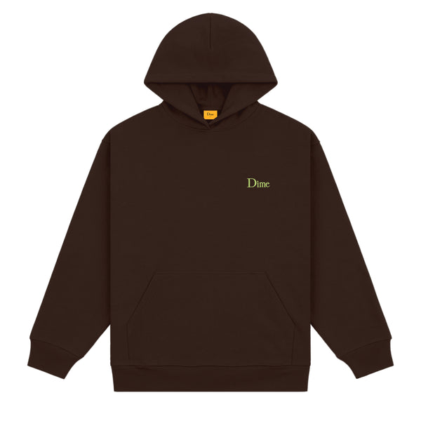 De Dime Classic Small Logo Hoodie DEEP BROWN shop je online bij Revert95.com of in de winkel