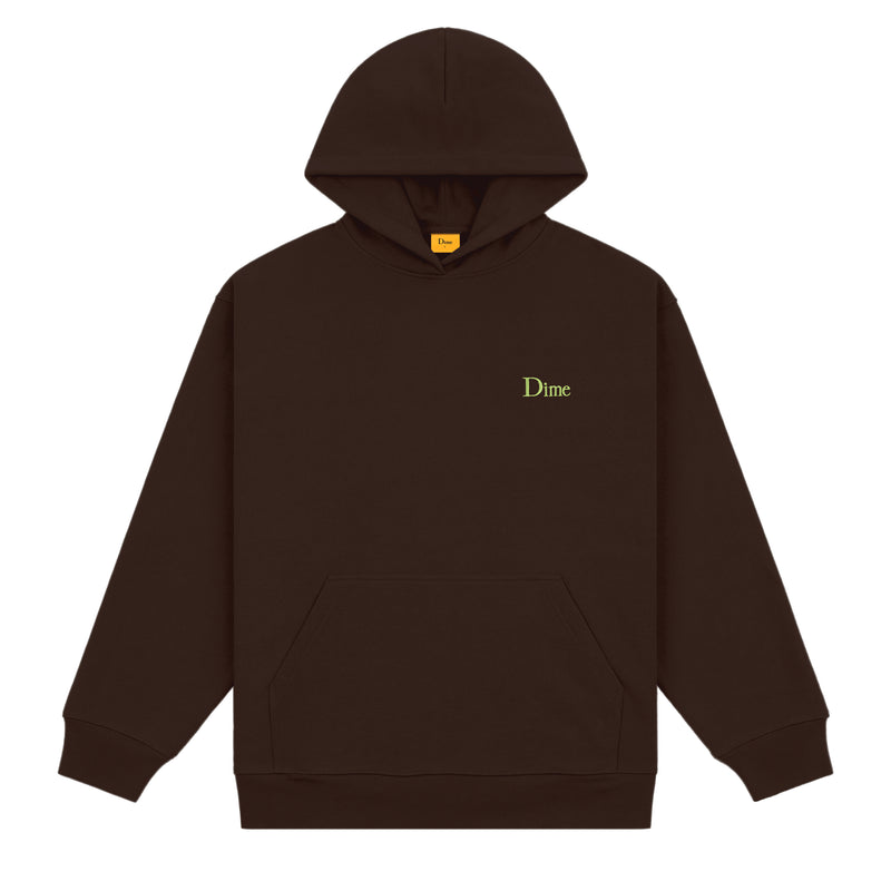 De Dime Classic Small Logo Hoodie DEEP BROWN shop je online bij Revert95.com of in de winkel