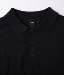 Former Franchise LS Knit Polo Black – premium knit longsleeve polo met minimalistische branding