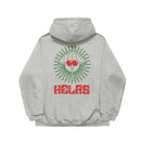 Hélas Caps Ibiz Hoodie in Heather Grey met printed Ibiz logo op de linkerborst en center back en Umbrella bottom tag, verkrijgbaar bij Revert 95 Haarlem