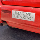 Quasi Skateboards Imagine Thinking Bumper Sticker in vinyl met Quasi typografie, verkrijgbaar bij Revert 95 Haarlem