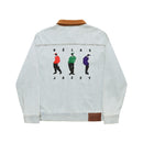 Hélas Caps Jazzy Jeans Jacket in Light Blue met gewassen denim finish, borduursels op het achterpaneel en corduroy accenten, verkrijgbaar bij Revert 95 Haarlem