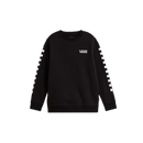 Vans Exposition Check II Crew Kids Black – zwarte kindercrewneck sweater met checkerboard-details en Vans-logo op de borst