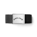 Cash Only Logo Web Belt, geweven taping riem met metalen clasp sluiting en subtiele logo branding, verkrijgbaar in Black en Foliage Camo, one size, verkrijgbaar bij Revert 95 Haarlem