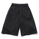 Butter Goods Loose Shorts in Black, 100% katoen ripstop roomy cut short met elasticated waistband drawstring en patch pockets achterkant met button closure 64cm outseam op Medium, verkrijgbaar bij Revert 95 Haarlem