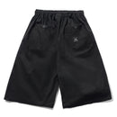 Butter Goods Loose Shorts in Black, 100% katoen ripstop roomy cut short met elasticated waistband drawstring en patch pockets achterkant met button closure 64cm outseam op Medium, verkrijgbaar bij Revert 95 Haarlem