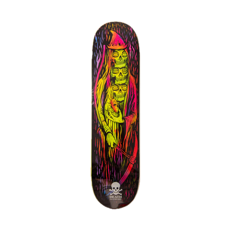 Death Skateboards Lurk 3 – skateboarddeck van 7-laags esdoornhout met Lurk 3-graphic en gratis griptape