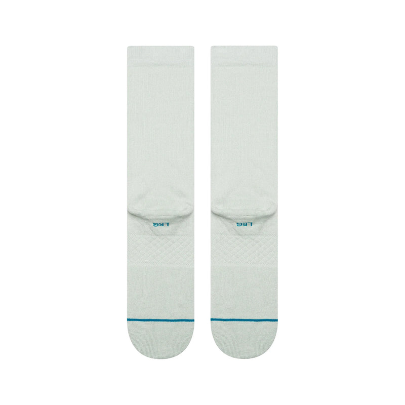 Stance Icon Pale Blue – lichtblauwe crew sokken met geborduurd Stance-logo, medium cushioning en versterkte hiel en teen