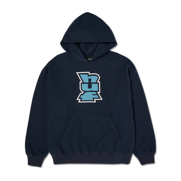 HUF Megablast Reverse Hoodie zwart fleece hoodie met Megablast-graphic op borst en rug