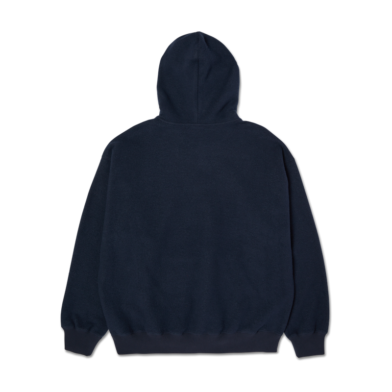 HUF Megablast Reverse Hoodie zwart fleece hoodie met Megablast-graphic op borst en rug