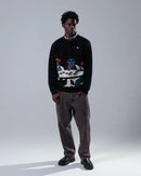 Hélas Caps Poker Dogs Crewneck Knit Black foto 2