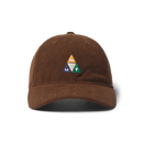 HUF Prism Triple Triangle Cord 6-Panel Curved Visor Hat in de kleur Dark Brown, verkrijgbaar bij Revert 95 Haarlem