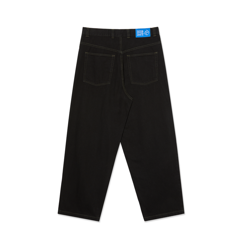 Polar Skate Co Big Boy Pants Black Dark Olive – loose fit denim broek met Big Boy patch in zwart/donker olijf
