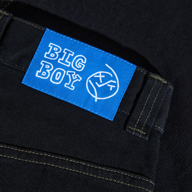 Polar Skate Co Big Boy Pants Black Dark Olive – loose fit denim broek met Big Boy patch in zwart/donker olijf