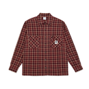Polar Skate Co Mike LS Shirt Flannel Oxblood Check – flanellen overhemd met oxblood check ruitpatroon en relaxed fit