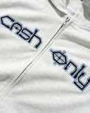 Cash Only Protocol Zip-Thru Hood Ash, heavyweight brushed terry hoodie van 100% cotton 12.5oz met distress wash, all-over camo print, YKK rits en embroidery op de borst, maten S-3XL, verkrijgbaar bij Revert 95 Haarlem
M