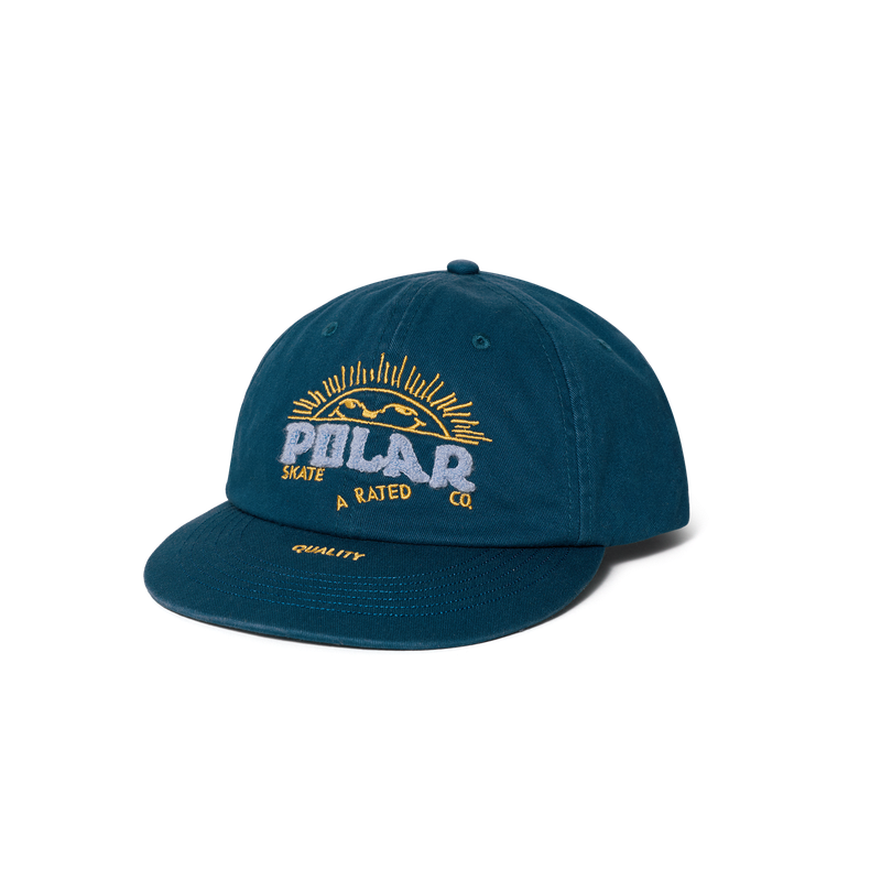 Polar Skate Co Ramy Cap Cheeky Sun – 6-panel cap van katoen twill met geborduurd Cheeky Sun-logo en verstelbare strapback-sluiting.