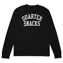 Quartersnacks Printed Thermal Longsleeve Tee in Black, waffle-knit thermisch longsleeve van 60/40 cotton poly met screen printed graphics op linker borst en achterkant, verkrijgbaar in Black Bone en Olive bij Revert 95 Haarlem